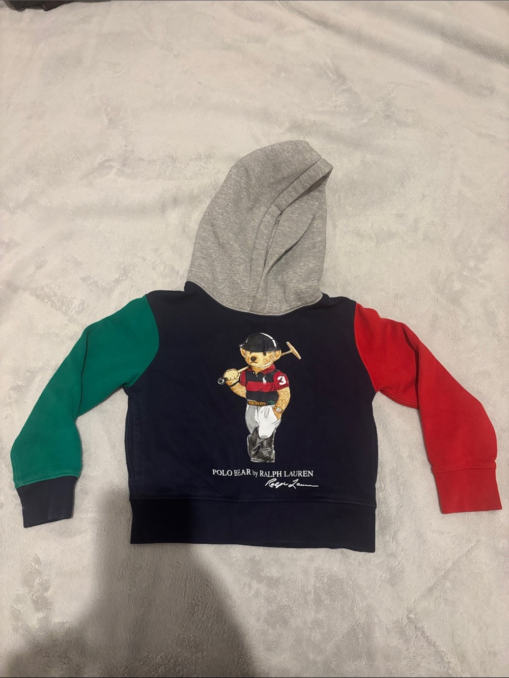 Ralph Lauren Polo Bear Colorblock Hoodie - Navy, Green, Red, Gray